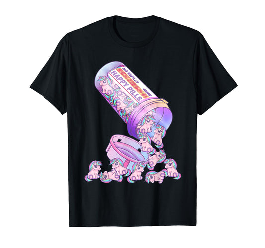 Happy Pills Pastel Goth Kawaii Yami Unicorn Otaku Women T-Shirt