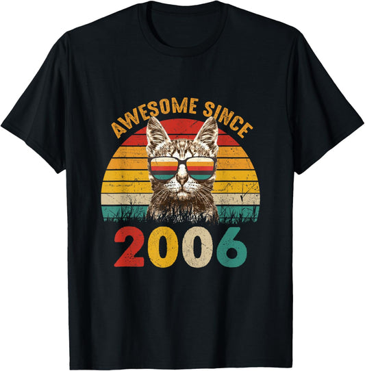 19th Birthday 19 years old Cat Funny Awesome Since 2006 T-Shirt