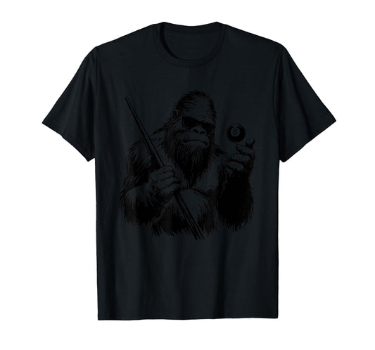 Bigfoot Billiards Player - Funny Sasquatch Billiards Lover T-Shirt