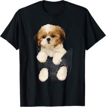 Shih tzu Puppy in Pocket T-Shirt T-Shirt