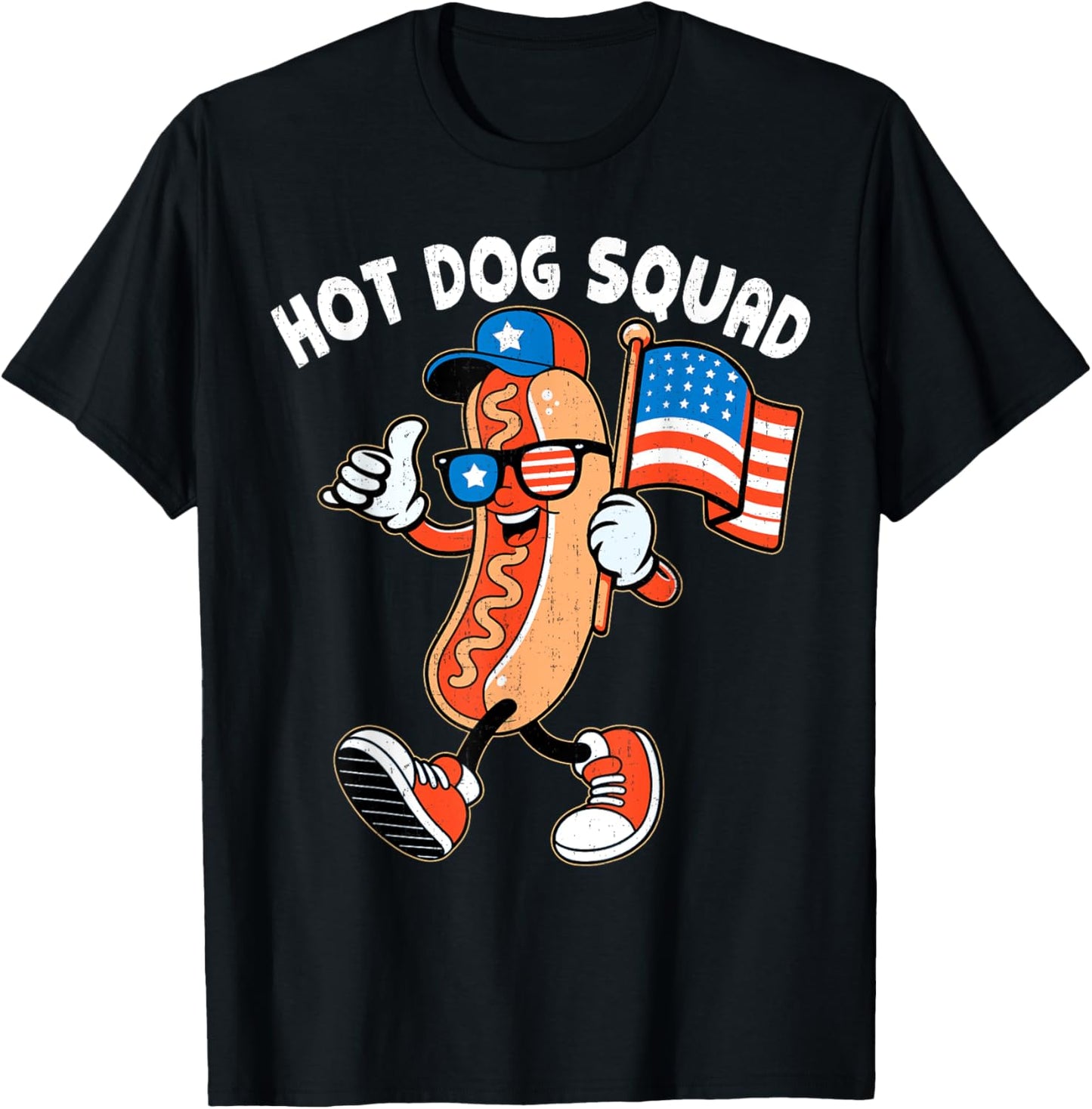 Funny Hotdog Squad July 4th Independence Day Men Women T-Shirt