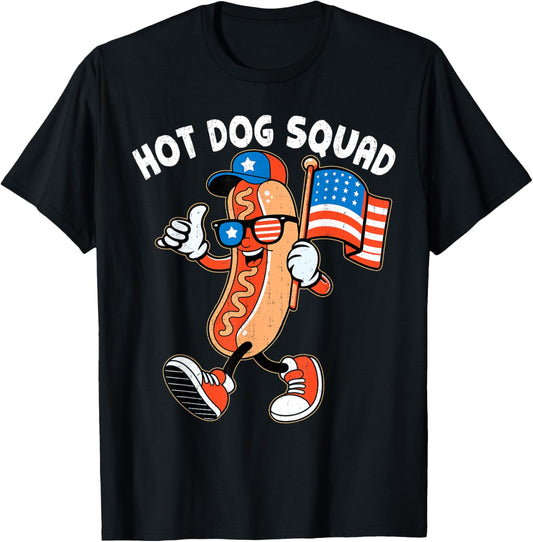 Funny Hotdog Squad July 4th Independence Day Men Women T-Shirt