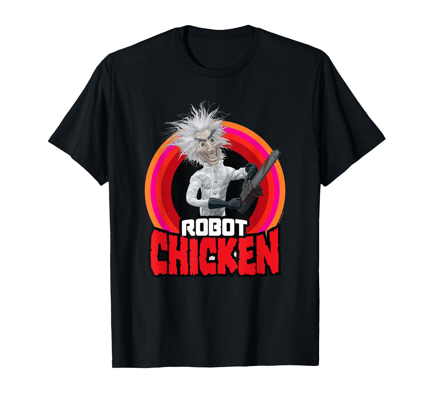 Robot Chicken Fritz Mad Scientist Chainsaw T-Shirt