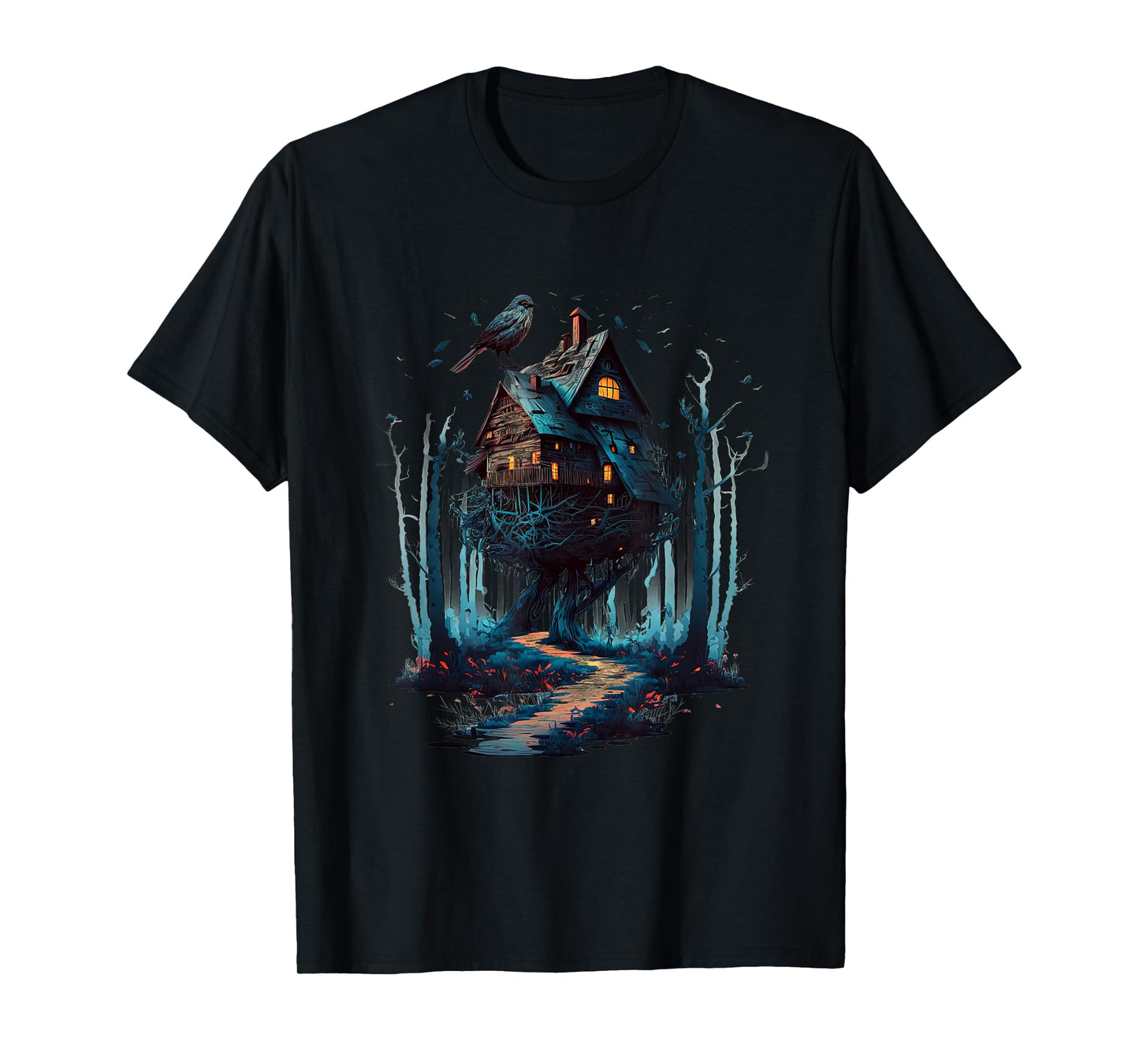 Walking House on Chicken Legs Slavic folklore Baba Yaga Art T-Shirt