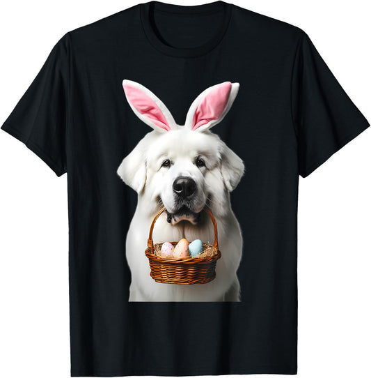 Cute Bunny Ear Great Pyrenees Dog Easter Eggs Owner Mom Dad T-Shirt