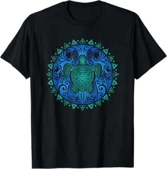 Sea Turtle Tribal Hawaiian Hawaii Turtles Lover Gift T-Shirt