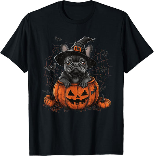 French Bulldog Pumpkin Halloween Thanksgiving Men Women Dog T-Shirt