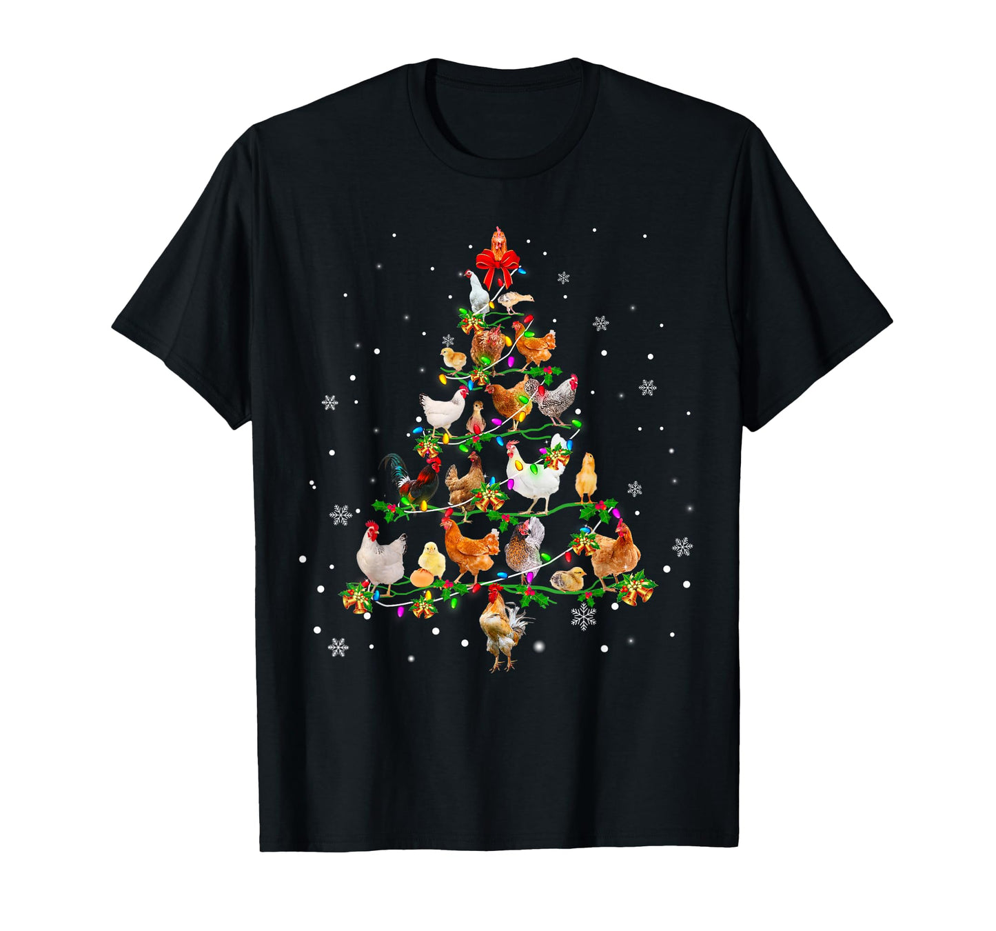 Chicken Christmas Tree Ornament Decor Xmas T-Shirt