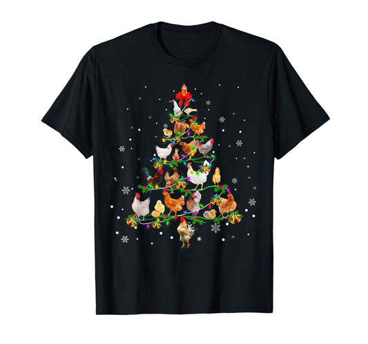 Chicken Christmas Tree Ornament Decor Xmas T-Shirt