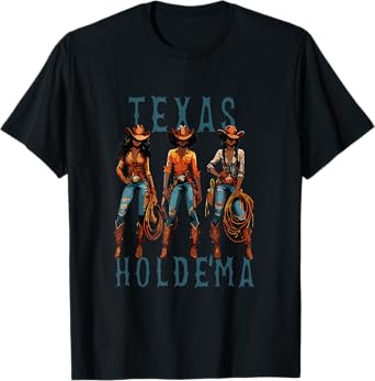 Black Cowgirls African American Texas Hold'em for Women T-Shirt