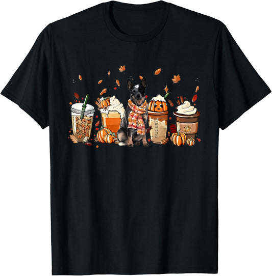 Happy Fall Y'all Heeler Dog Coffee Pumpkin Fall Autumn T-Shirt