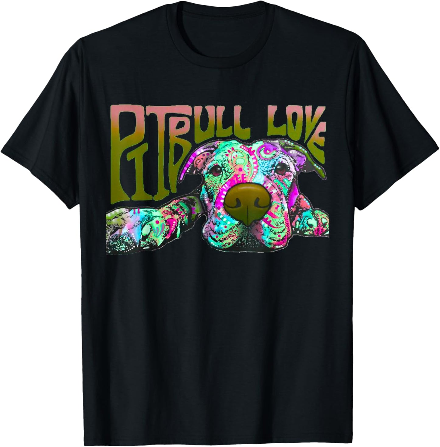 Pitbull Love - Colorful Pitbull Dog T-Shirt