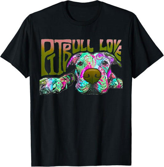 Pitbull Love - Colorful Pitbull Dog T-Shirt