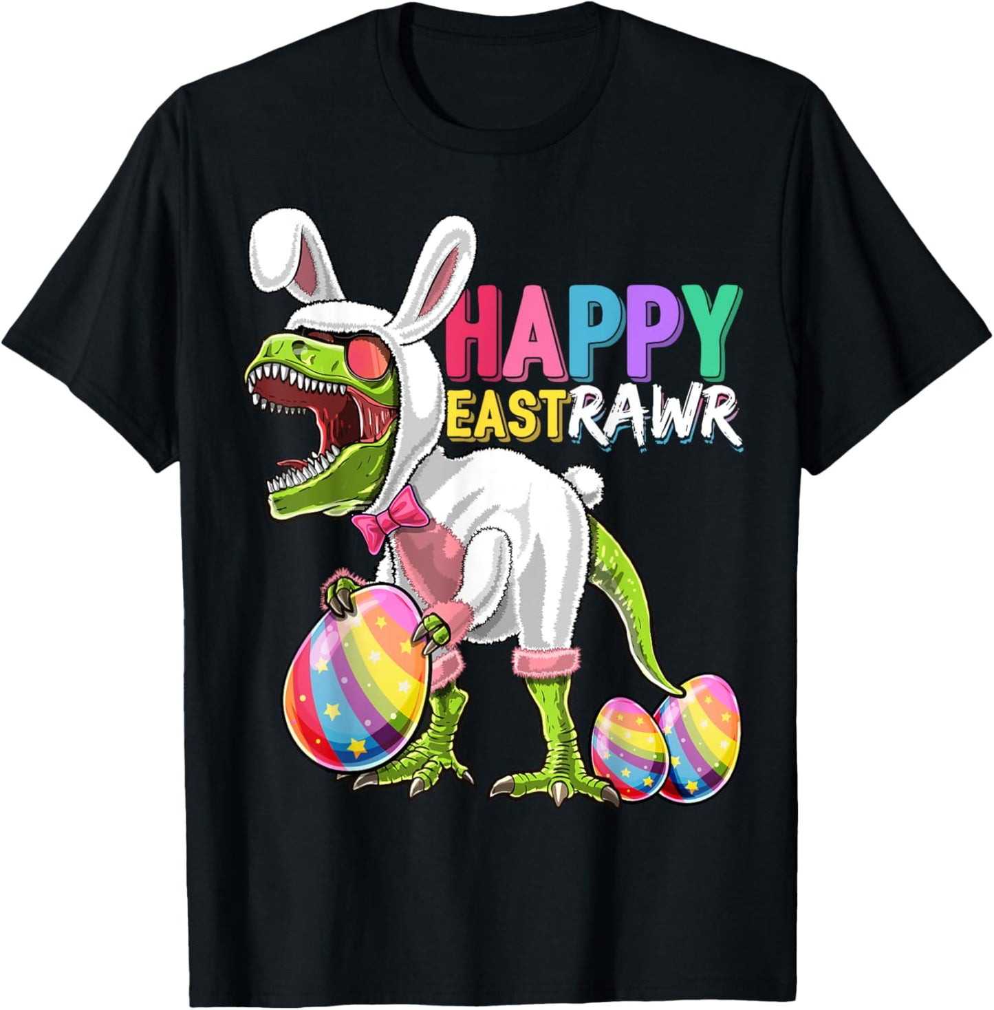 Happy Eastrawr T Rex Dinosaur Easter Bunny Egg Costume Kids T-Shirt