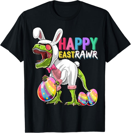 Happy Eastrawr T Rex Dinosaur Easter Bunny Egg Costume Kids T-Shirt