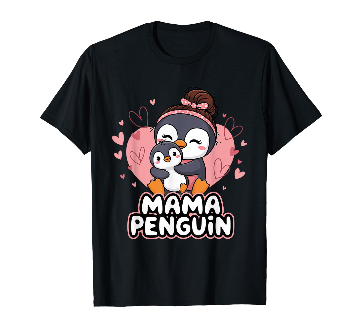 Cute Mama Penguin Holding Baby Animal Mother's Day T-Shirt