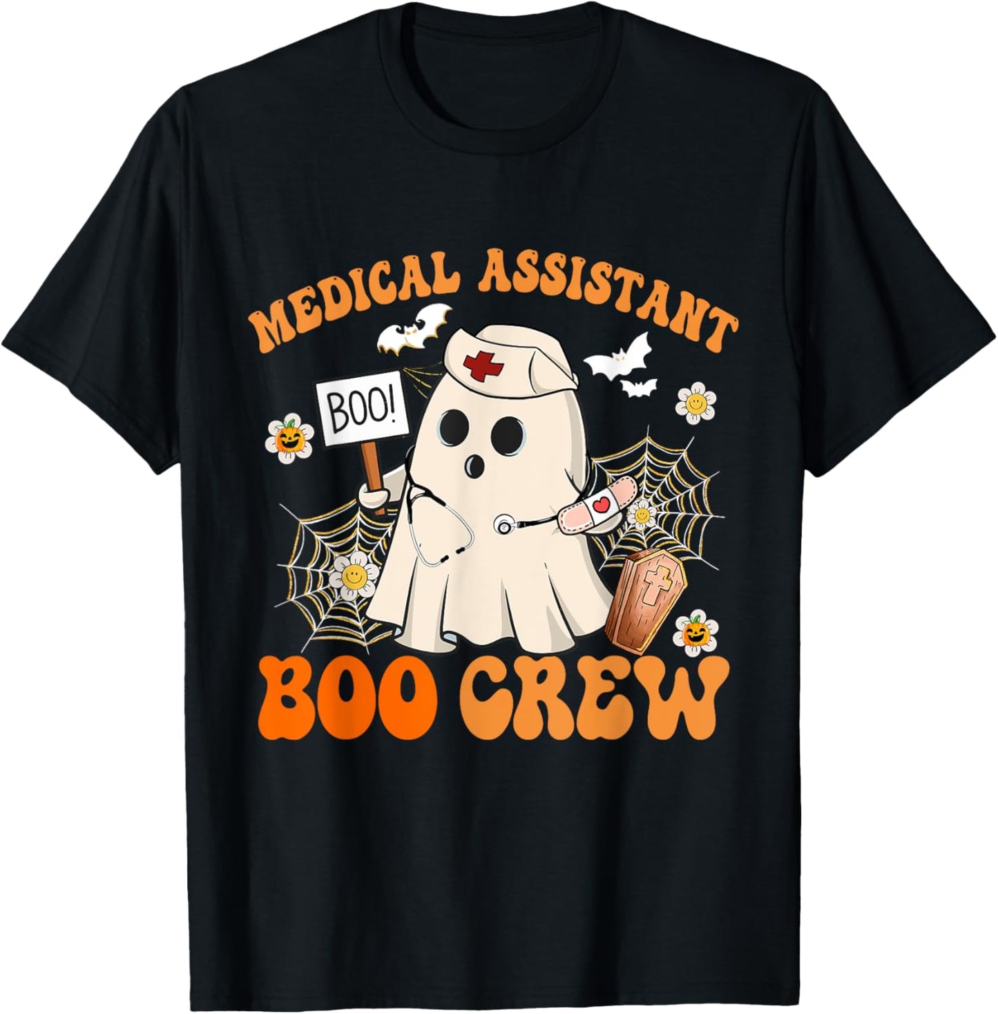 Medical Assistant Boo Crew Funny Ghost Halloween Costumes T-Shirt