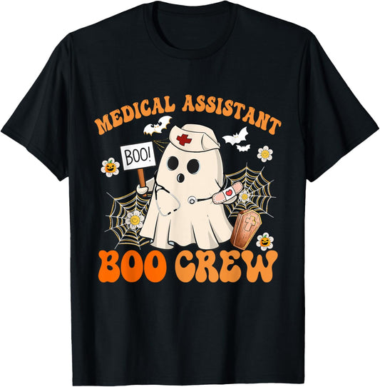 Medical Assistant Boo Crew Funny Ghost Halloween Costumes T-Shirt