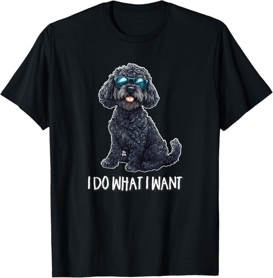 Cute Illustration I Do What I Want Black Cockapoo Lover T-Shirt