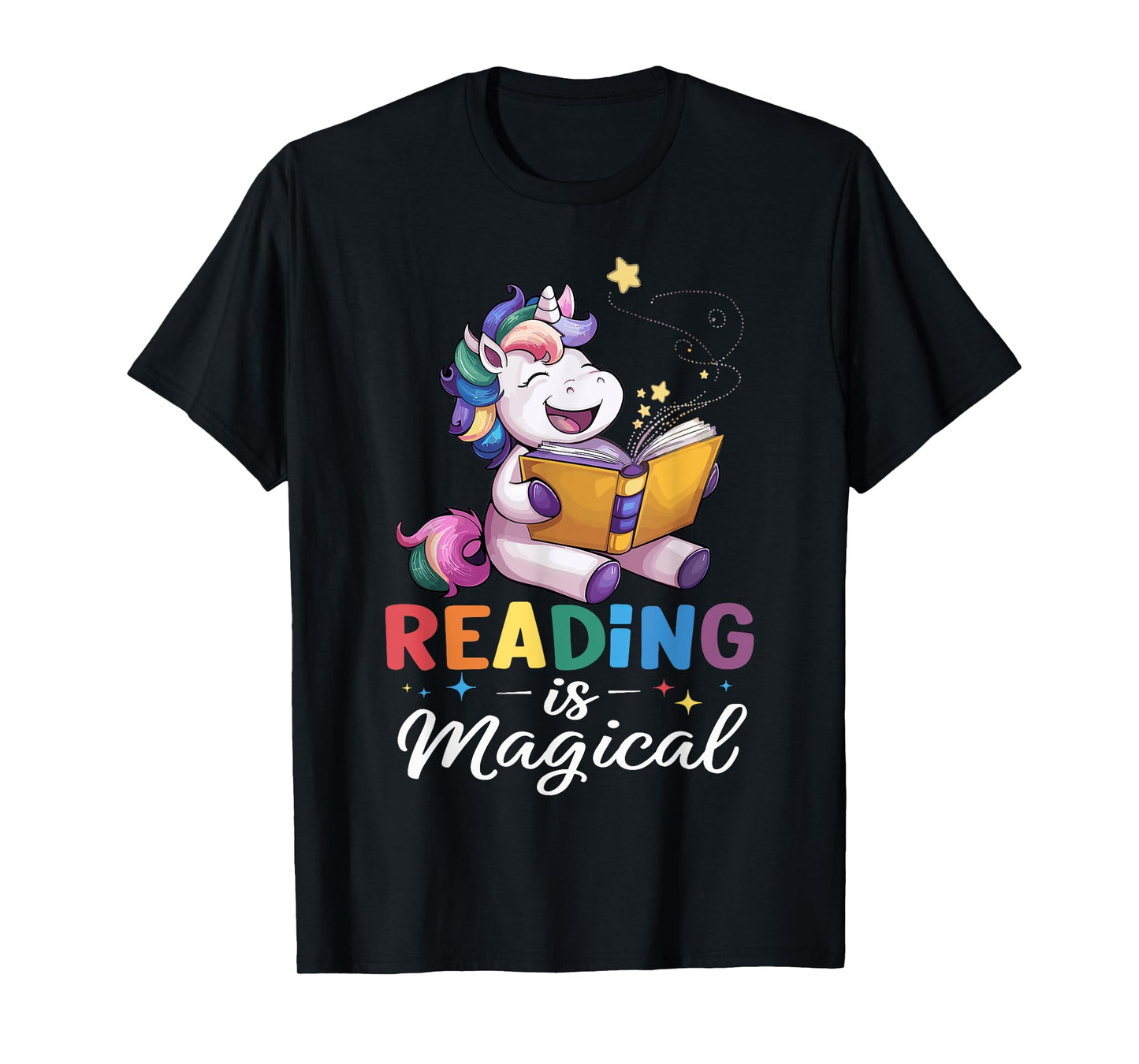 Unicorn Reading Is Magical Book Teacher Men Women Girls Kids T-Shirt