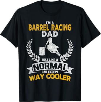 Funny Barrel Racing Dad Barrel Racing Girl Horse Retro T-Shirt