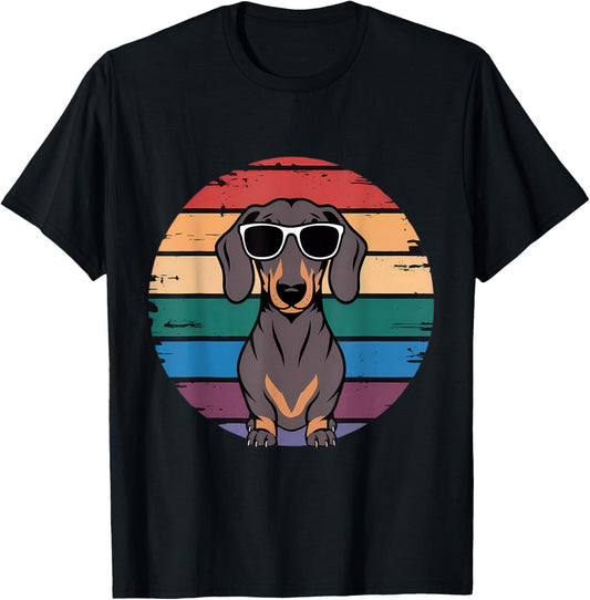 Retro Dachshund Sunset T-Shirt