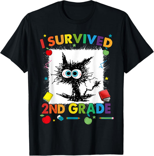 Funny Last Day Of Second 2nd Grade I Survived 2nd Grade T-Shirt