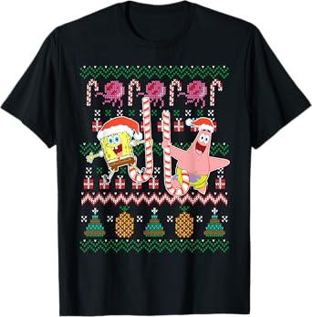Spongebob SquarePants & Patrick Holiday Sweater T-Shirt T-Shirt