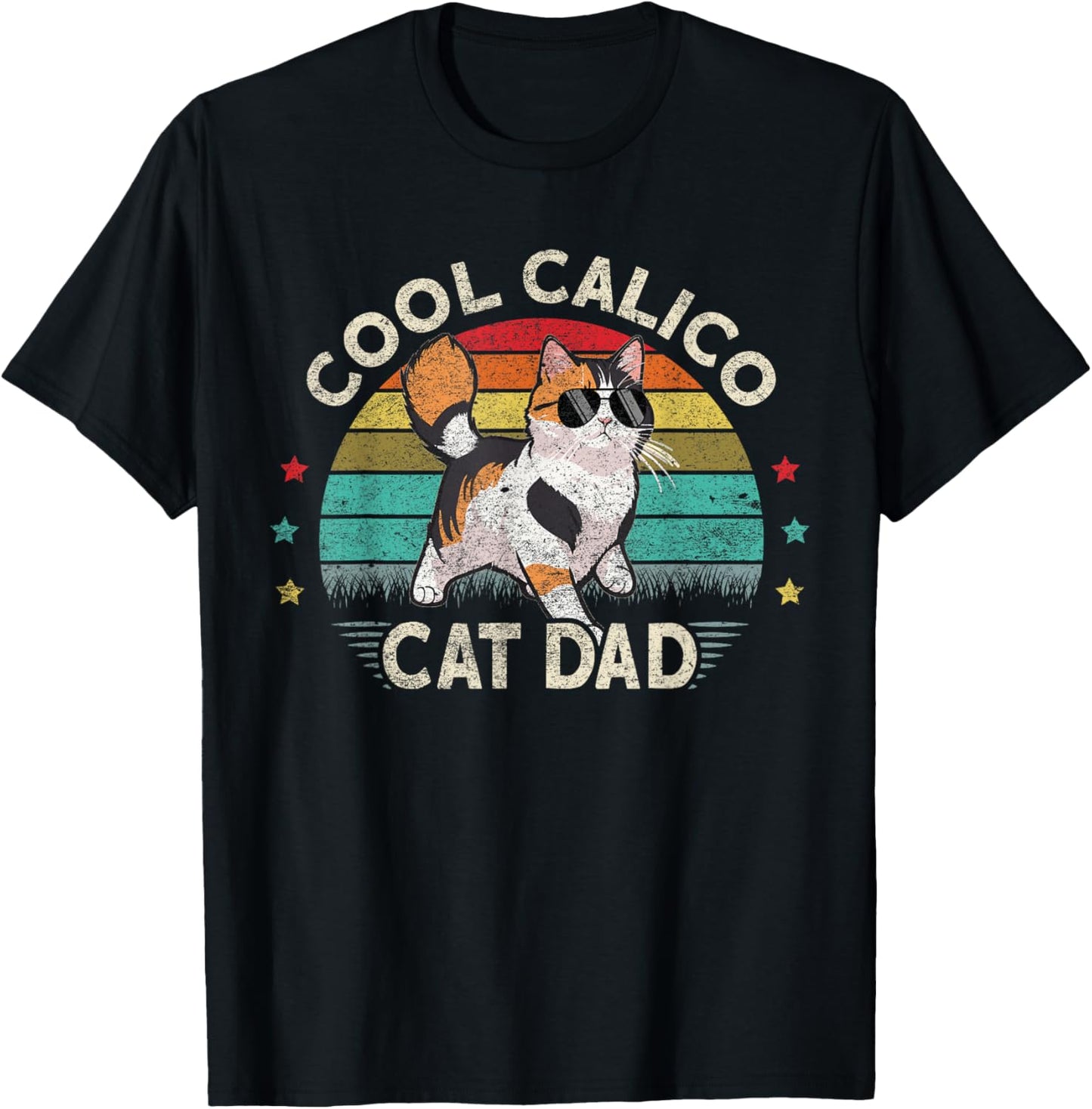 Caliby Father Cool Calico Dad Male Outfit Dilute Calico Cat T-Shirt