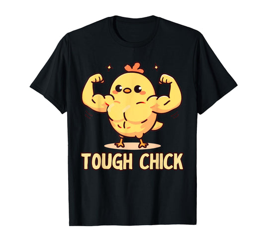 Funny Baby Chick Gym Tee Teen Girls Women One Tough Chick T-Shirt