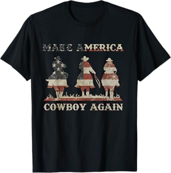 Make America Cowgirl Cowboy Again Western 4th Of July T-Shirt