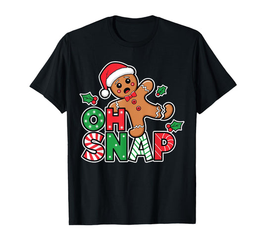 Gingerbread Man Oh Snap Christmas Funny Cookie Baking T-Shirt