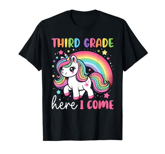 Third Grade Here I Come Unicorn Girls Kids Team 3rd Grade T-Shirt