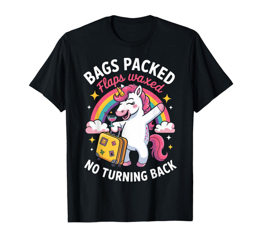 Bags Packed Flaps Waxed No Turning Back Travel Trip T-Shirt