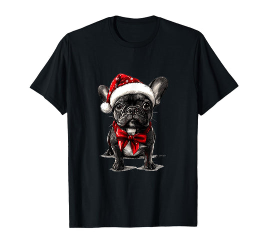 Cute French Bulldog Frenchie Dog Christmas Merry X-mas T-Shirt