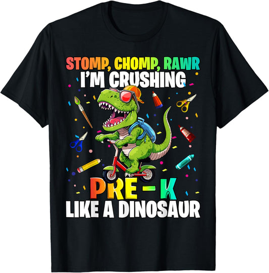Dinosaur Pre-K Back to School First Day of School Boys T-Shirt