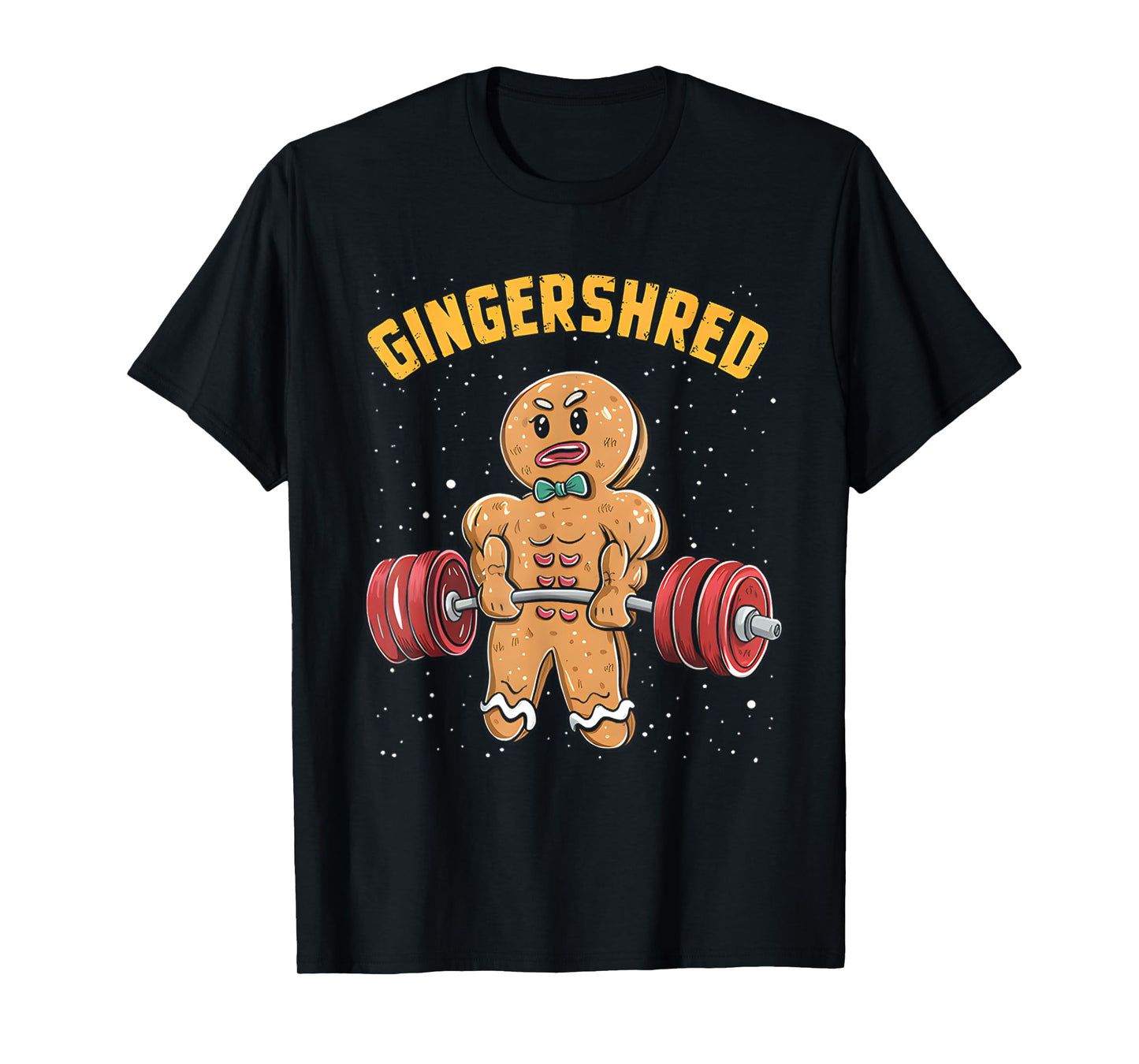 Gingershred Funny Gingerbread Man Gym Bodybuilding Christmas T-Shirt