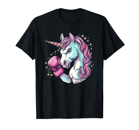 Cool unicorn face costume with funny boxing gloves T-Shirt