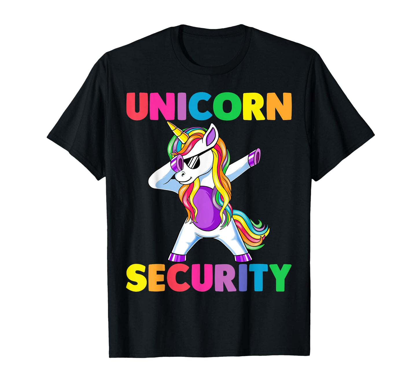 Halloween Dad Mom Daughter Adult Costume, Unicorn Security T-Shirt
