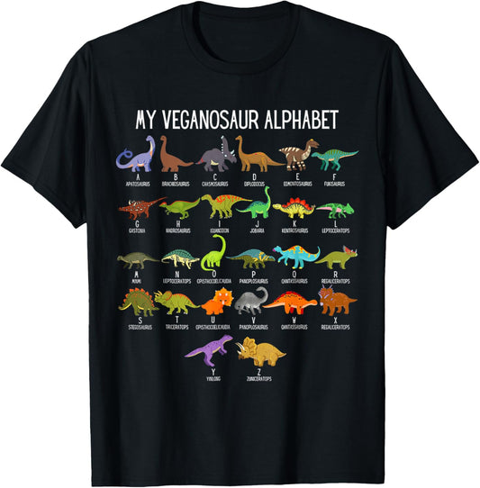 Dinosaur Herbivore ABC Dino Alphabet Veganosaur AZ T-Shirt