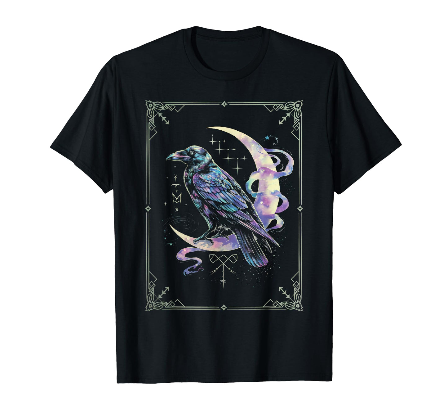Raven Crow Dark Bird Witchcraft Omens Midnight T-Shirt