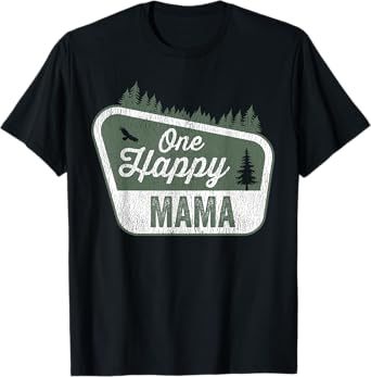 One Happy Mama Matching Family Birthday Party Camping T-Shirt