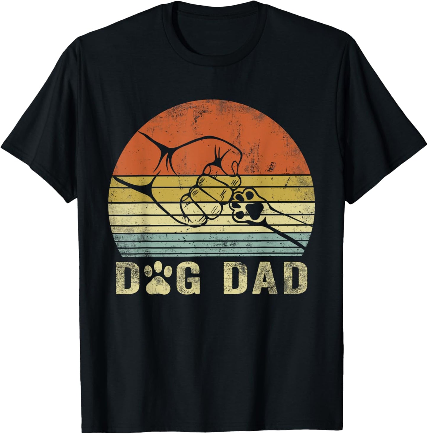 Dog Dad Father's Day Dog Lover Men Retro Vintage T-Shirt