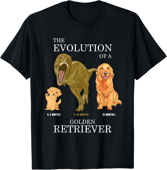 The Evolution of a Golden Retriever or Evolution of dogs T-Shirt