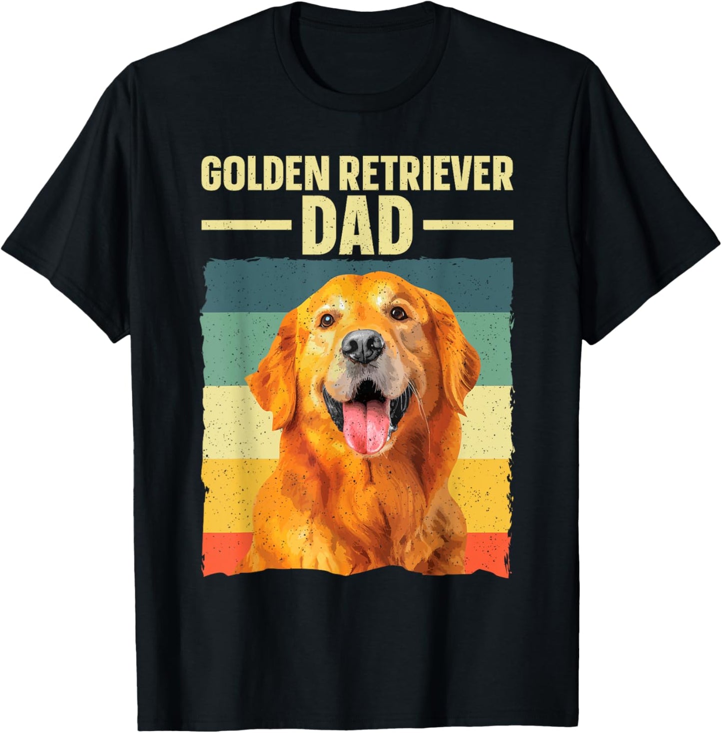 Golden Retriever Dad Art For Men Father Golden Retriever T-Shirt