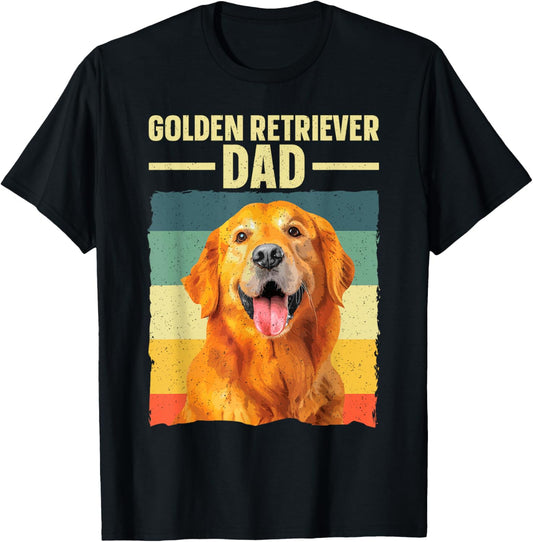 Golden Retriever Dad Art For Men Father Golden Retriever T-Shirt