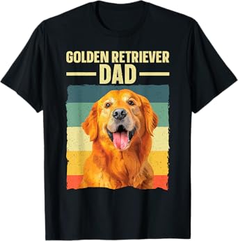 Golden Retriever Dad Art For Men Father Golden Retriever T-Shirt