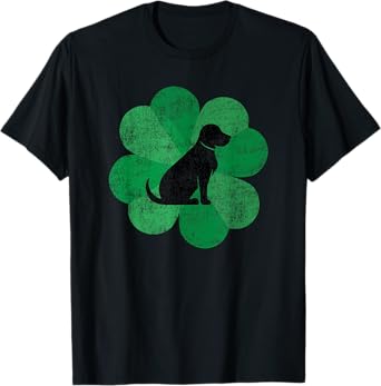 Black Lab St. Patrick's Day Shirt - Retro Labrador Retriever T-Shirt