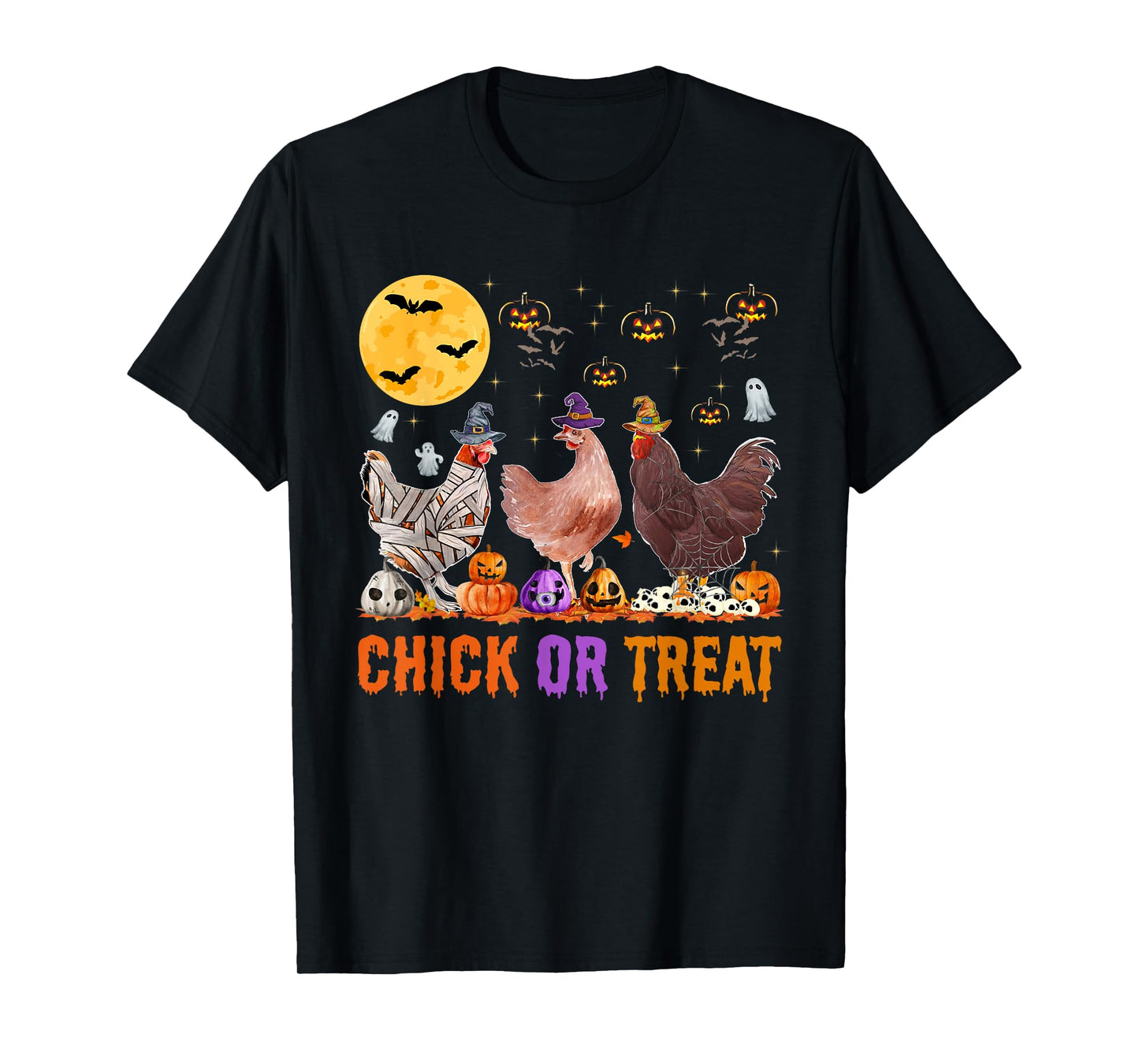 Fall Halloween Chicken Pumpkin Chick Or Treat Spooky T-Shirt