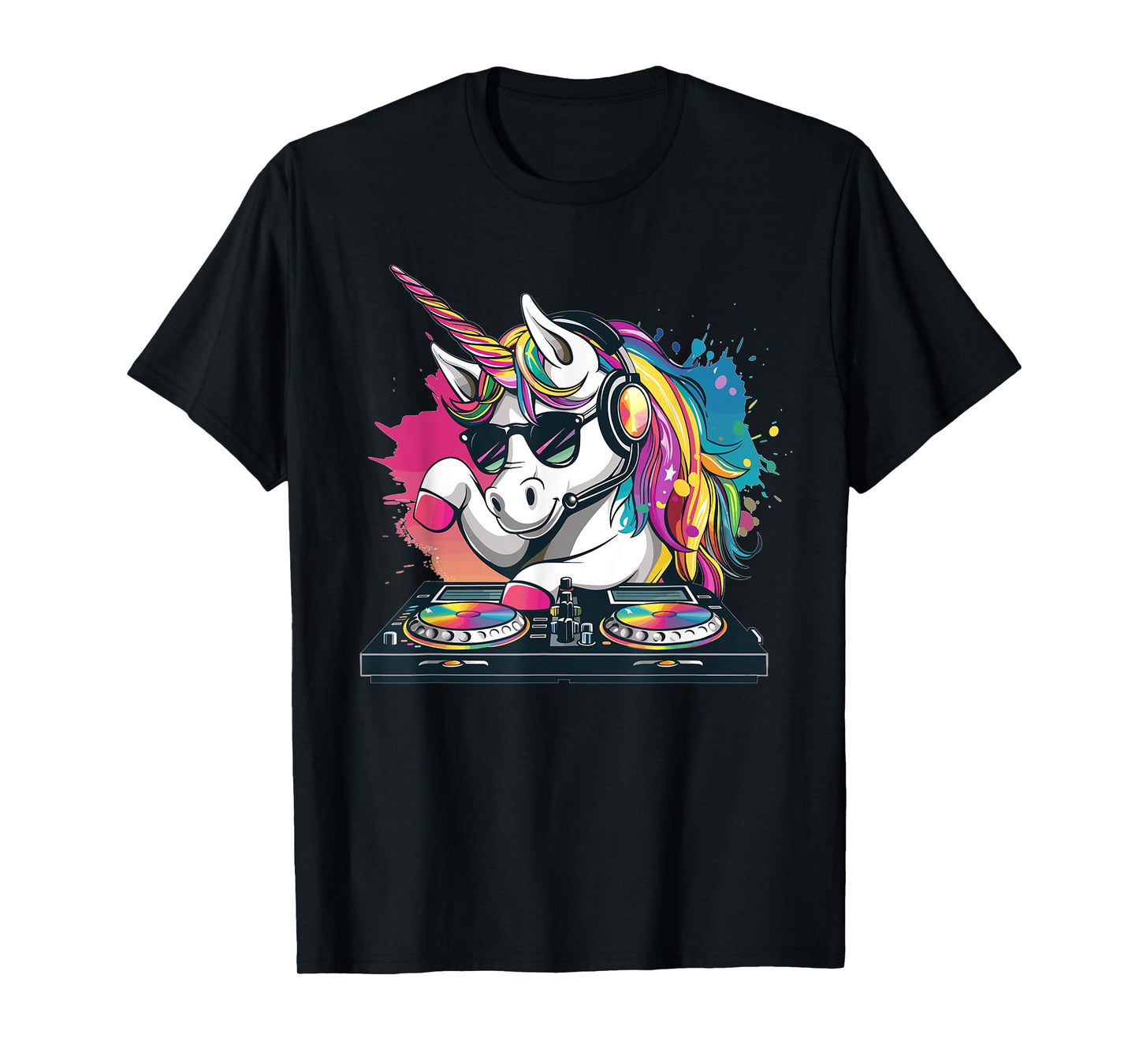 Cartoon Unicorn DJ T-Shirt
